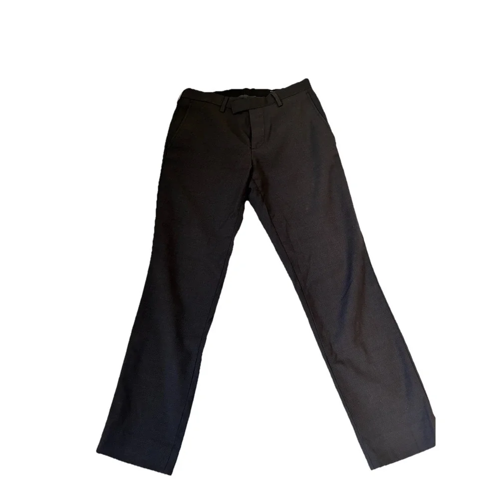 Banana Republic Slim‎ Fit Men's 28x27 Comfort Stretch Wool Slacks Black Luxury